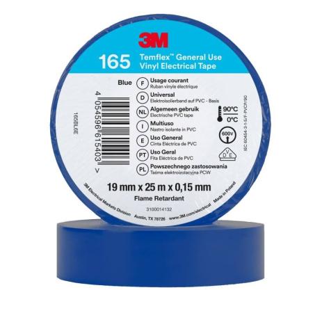 3M™ Temflex™ Vinyl-Isolierband 165, Blau, 19 mm x 25 m
