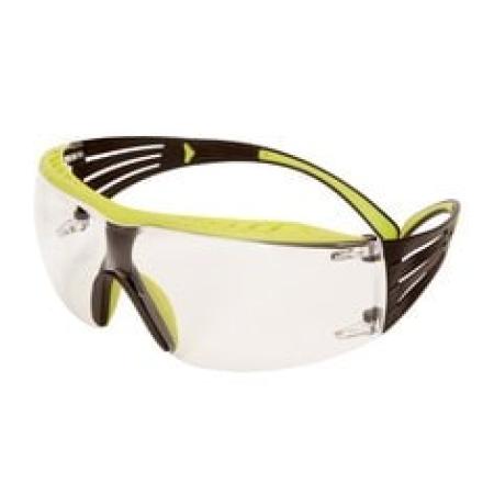 3M™ SecureFit™ 400X Schutzbrille, grün/schwarze Bügel, robuste Antikratz-Beschichtung (K), transparente Scheibe, SF401XRAS-GRN-EU, 20 pro Packung