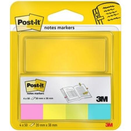 Post-it® Page Marker, Verschiedene Neonfarben, 20 mm x 38 mm, 50 Blatt/Block, 4 Blöcke/Packung, 100% PEFC SGSCH-PEFC-COC-110078