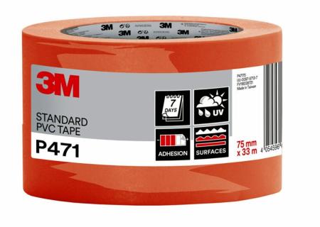 3M™ PVC-Klebeband P471, 75 mm x 33 m, 1 Rolle/Packung
