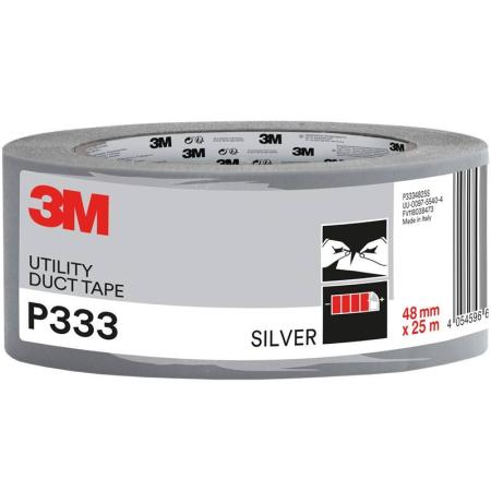 3M™ Gewebeklebeband P333, SILBER,48 mm x 25 m, 1 Rolle/Packung