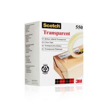 Scotch® Transparentes Klebeband 550, 19 mm x 66 m, 8 rollen
