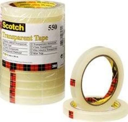 Scotch® Transparentes Klebeband 550, 12 mm x 66 m, 12 Rollen