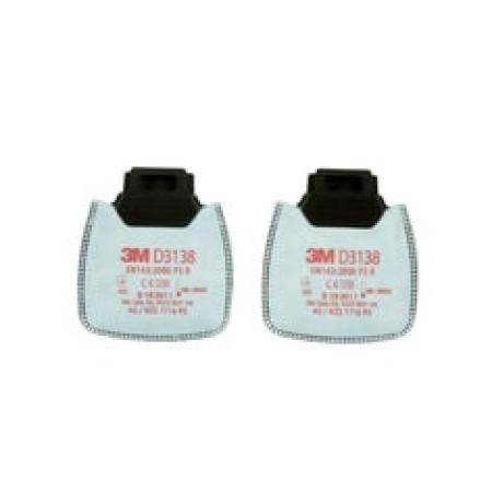 3M™ Secure Click™ Partikelfilter, mit zusätzlichem Schutz vor organischen Dämpfen und sauren Gasen unter Grenzwert sowie vor Ozon bis zum 10-Fachen des AGW, P3 R D3138
