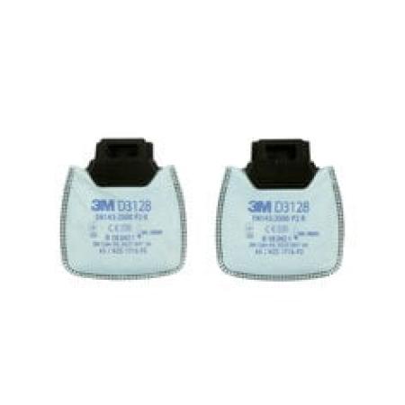 3M™ Secure Click™ Partikelfilter, mit zusätzlichem Schutz vor organischen Dämpfen und sauren Gasen unter Grenzwert sowie vor Ozon bis zum 10-Fachen des AGW, P2 R, D3128