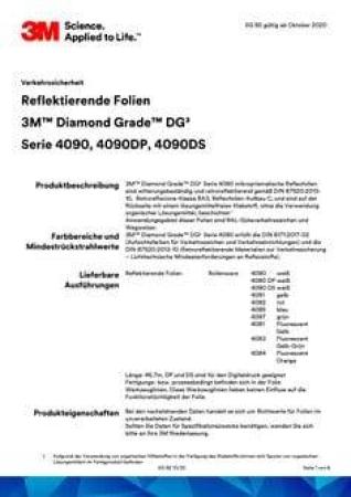 3M™ Diamond Grade™ DG³  Reflexfolie 4091, Gelb, 610 mm x 45,7 m