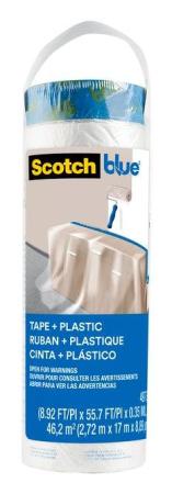 ScotchBlue™ Malerabdeckfolie mit Klebeband Nachfüllrolle PT2093EL-107, 2,72 m x 17 m (46,2 m2), 1 Rolle/Packung