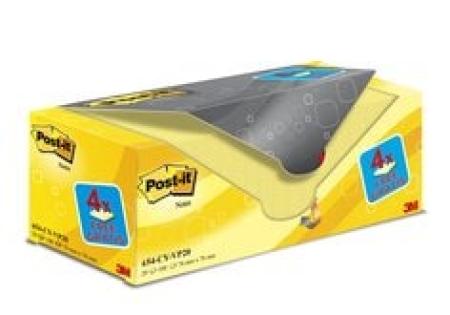 Post-it® Notes, Gelb, 76 mm x 76 mm, Promotion, 100 Blatt/Block, 16 Blöcke + 4 Gratis/Packung, Kartonverpackung, 100% PEFC SGSCH-PEFC-COC-110078