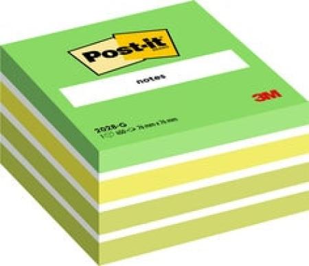 Post-it® Notes Würfel, Grün, 76 mm x 76 mm, 450 Blatt/Block, 1 Block/Packung, 100% PEFC SGSCH-PEFC-COC-110078