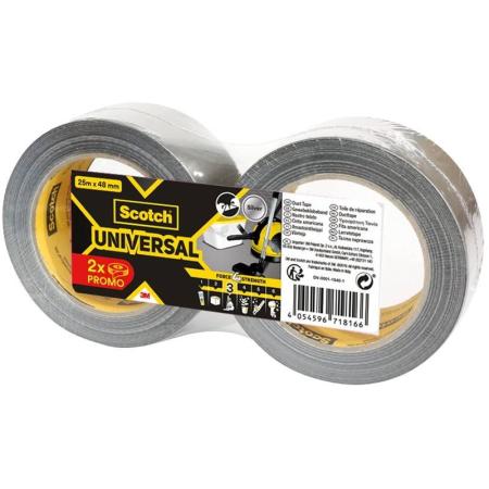 Scotch® Universal Klebeband 2904, silber, 25 m x 48 mm 2/pack