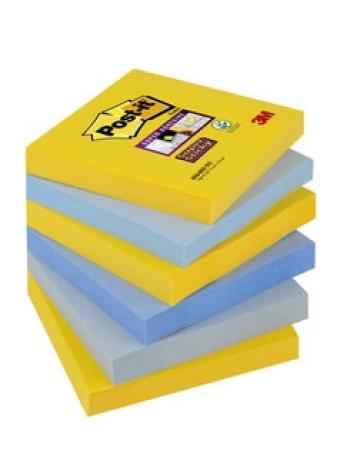 Post-It® Super Sticky Notes, New York Collection, 76 mm x 76 mm, 90 Blatt/Block, 6 Blöcke/Packung, 100% PEFC SGSCH-PEFC-COC-110078