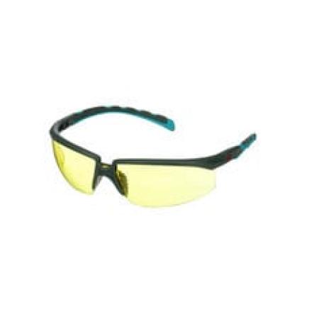 3M™ Solus™ Serie 2000, S2003SGAF-BGR, grau/türkise Bügel, Scotchgard™ Anti-Fog-Beschichtung, gelbe Anti-Fog-Antikratz-Scheibe, 20 pro Packung
