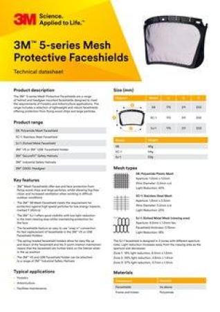 3M™ Visier Serie 5, transparentes Acetat mit Kinnschutz, 5A-CP