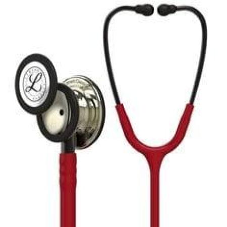 3M™ Littmann® Classic III™ Stethoskop zur Überwachung, 5864, champagnerfarbenes Bruststück, burgunderroter Schlauch, Schlauchans