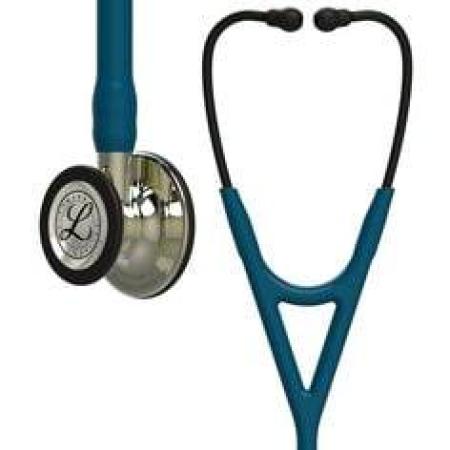 3M™ Littmann® Cardiology IV™ Stethoskop für die Diagnose, 6190, Bruststück und Schlauchanschluss champagnerfarben, karibikblauer