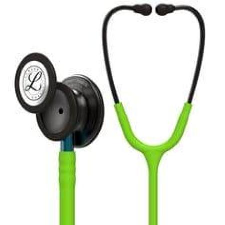 3M™ Littmann® Classic III™ Stethoskop zur Überwachung, 5875, Smoke-Finish Bruststück, limonengrüner Schlauch, blauer Schlauchans