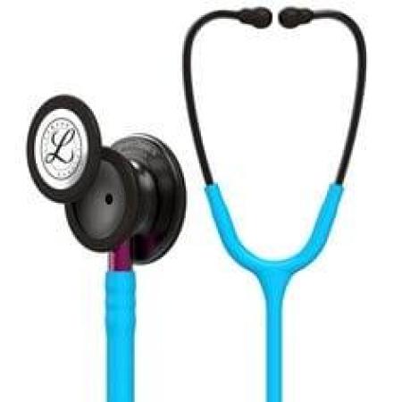 3M™ Littmann® Classic III™ Stethoskop zur Überwachung, 5872, Smoke-Edition Bruststück, türkisfarbener Schlauch, pinkfarbener Sch