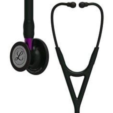 3M™ Littmann® Cardiology IV™ Stethoskop für die Diagnose, 6203, Black-Edition Bruststück, schwarzer Schlauch, violetter Schlauch