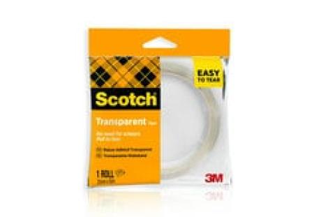 Scotch® Transparentes Klebeband 508, leicht abreißbar, 25 mm x 50 m, 1 Rolle/Packung