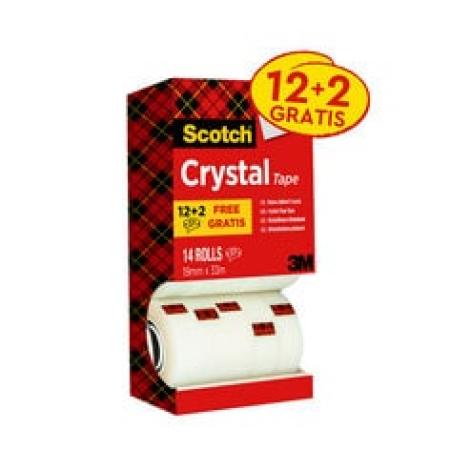 Scotch® Crystal Klebeband, Vorteilspack, 19 mm x 33 m, 14 Rollen