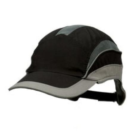 3M™ First Base™ 3 Anstoßkappe 2031217, Elite, Schwarz/Grau, Standard-Schirm, 70 mm