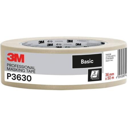 3M™ Malerkreppband P3630, 36 mm x 50 m, 1 Rolle/Packung