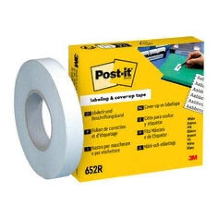 Post-it® Abdeck- und Beschriftungsband 652R, 8,4 mm x 17,7 m, weiß, 1 Rolle