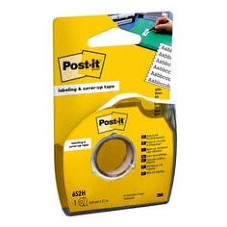 Post-it® Abdeck- und Beschriftungsband 652H, 8,4 mm x 17,7 m, weiß, 1 Rolle im Handspender