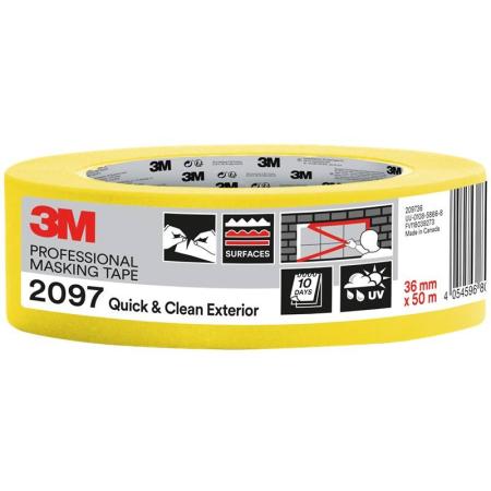 3M™ Außenabdeckband, 2097, gelb, 36 mm x 50 m, 32 Rollen/Karton