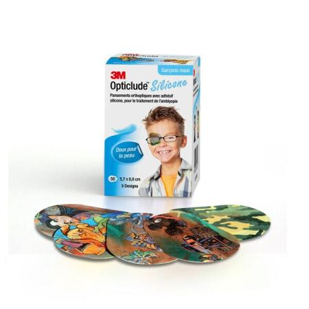 3M™ Opticlude™ Silicone Augenpflaster 2739 PB, Maxi, Jungen, 8,7 cm × 8 cm, 50/Box