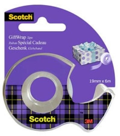 Scotch® GiftWrap Satinklebeband, 19 mm x 6 m, 1 Rolle auf Handabroller