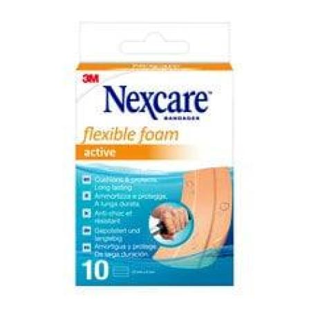 Nexcare™ Flexible Foam Active Band Pflaster, 6 cm x 10 cm, 10/Packung