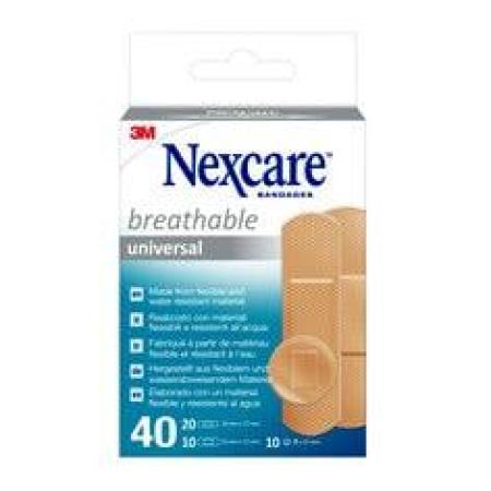 Nexcare™ Breathable Universal Pflaster, assortiert, 40/Packung