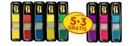 Post-it® Index Haftstreifen, Mini, Verschiedene Neonfarben, 11.9 mm x 43.2 mm, Promotion, 35 Haftstreifen/Spender, 5 Spender + 3 Gratis/Packung