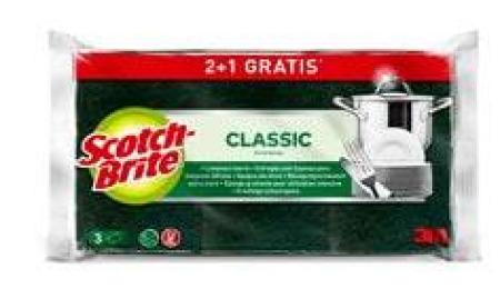 Scotch-Brite® Classic Reinigungsschwamm, 2 Stück pro Packung + 1 Stück gratis