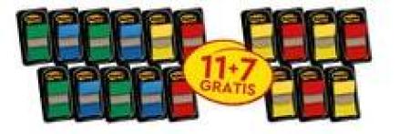 Post-it® Index Promotion-Pack, rot, grün, gelb, blau, 25.4 mm x 43.2 mm, 18 x 50 Haftstreifen