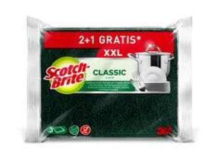 Scotch-Brite® Classic XL Scheuerpad, 2 Stück pro Packung + 1 Stück gratis