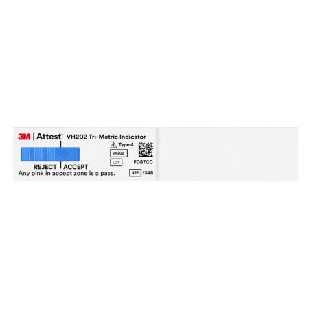 3M™ Attest™ Chemischer Indikator Tri-Metric für verdampftes Wasserstoffperoxid mit Verlängerung, 1348E, 250 Stück/Beutel, 4 Beutel/Box