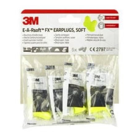 3M™ Gehörschutzstöpsel, weich, E-A-Rsoft™ FX™, 5 Paar pro Packung (94 – 105 dB)
