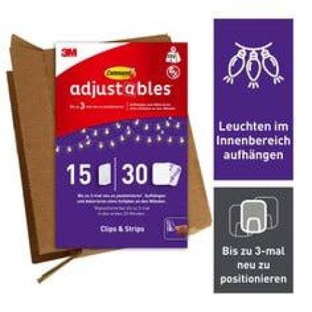 Command™ Adjustables™ Repositionierbare Clips AD840CLR-15EU