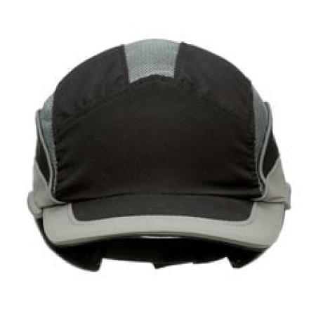 3M™ First Base™ 3 Anstoßkappe 2031219, Elite, Schwarz/Grau, verkürzter Schirm, 55 mm, individuell