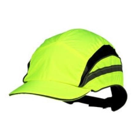 3M™ First Base™ 3 Anstoßkappe 2021866, Classic, fluoreszierende Warnfarbe, Gelb, verkürzter Schirm, 55 mm