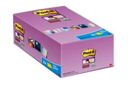 Post-it® Super Sticky Notes, Gelb, 76 mm x 127 mm, Promotion, 90 Blatt/Block, 14 Blöcke + 2 Gratis/Packung, 100% PEFC SGSCH-PEFC-COC-110078