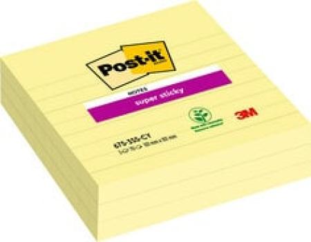 Post-it® Super Sticky Notes im Großformat, Gelb, 101 mm x 101 mm, 70 Blatt/Block, 3 Blöcke/Packung, 100% PEFC SGSCH-PEFC-COC-110078