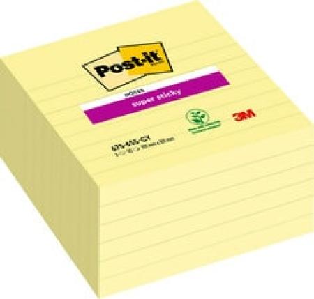 Post-it® Super Sticky Notes im Großformat, Gelb, 101 mm x 101 mm, 90 Blatt/Block, 6 Blöcke/Packung, 100% PEFC SGSCH-PEFC-COC-110078