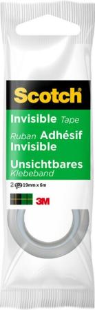 Scotch® Magic™ Unsichtbares Klebeband 8-1906R2, 19 mm × 6 m, 2 Rollen/Packung