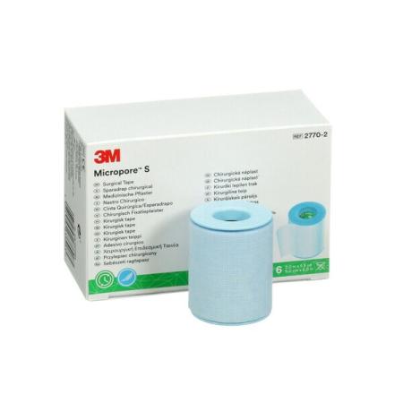 3M™ Micropore™ S, Silikonrollenpflaster, 2770-2, 5 cm x 5 m, 6 / Packung