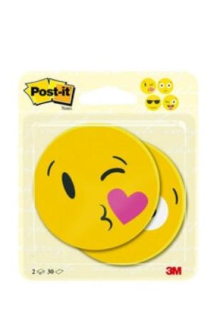 Post-it® Notes In Stanzform, Face Designs, Gelb, 70 mm x 70 mm, 30 Blatt/Block, 2 Blöcke/Packung, 100% PEFC SGSCH-PEFC-COC-110078