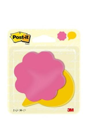Post-it® Notes In Stanzform, Blume, Rosa und Gelb, 72.5 mm x 72.5 mm, 30 Blatt/Block, 2 Blöcke/Packung, 100% PEFC SGSCH-PEFC-COC-110078