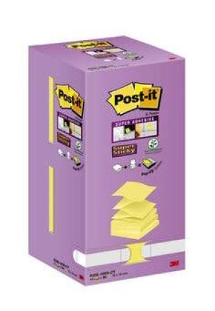 Post-it® Super Sticky Z-Notes, Gelb, 76 mm x 76 mm, 90 Blatt/Block, 16 Blöcke/Packung